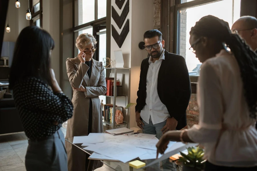 Team members developing a procurement negotiation strategy