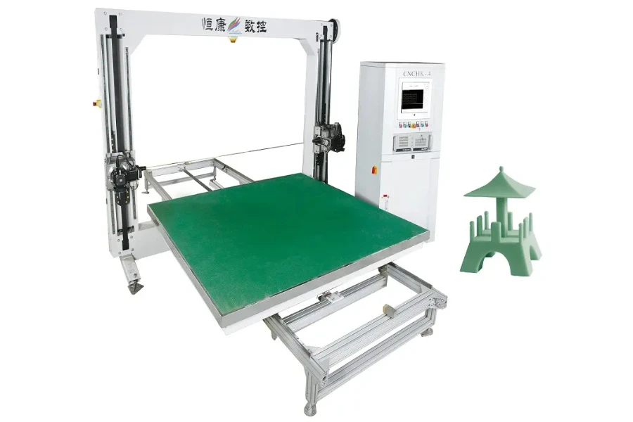 Foaming cutting machine on a white background