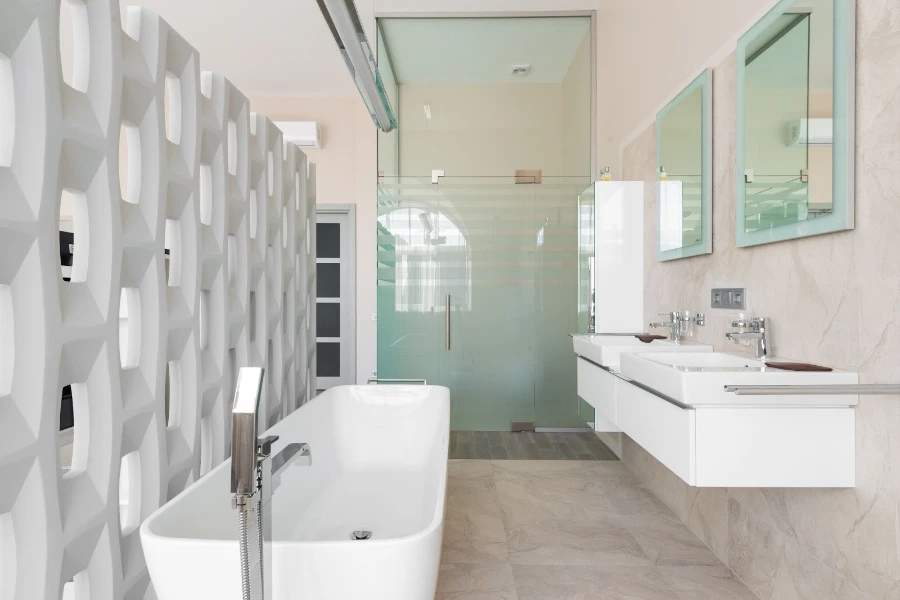 Modern bathroom with neutral colors