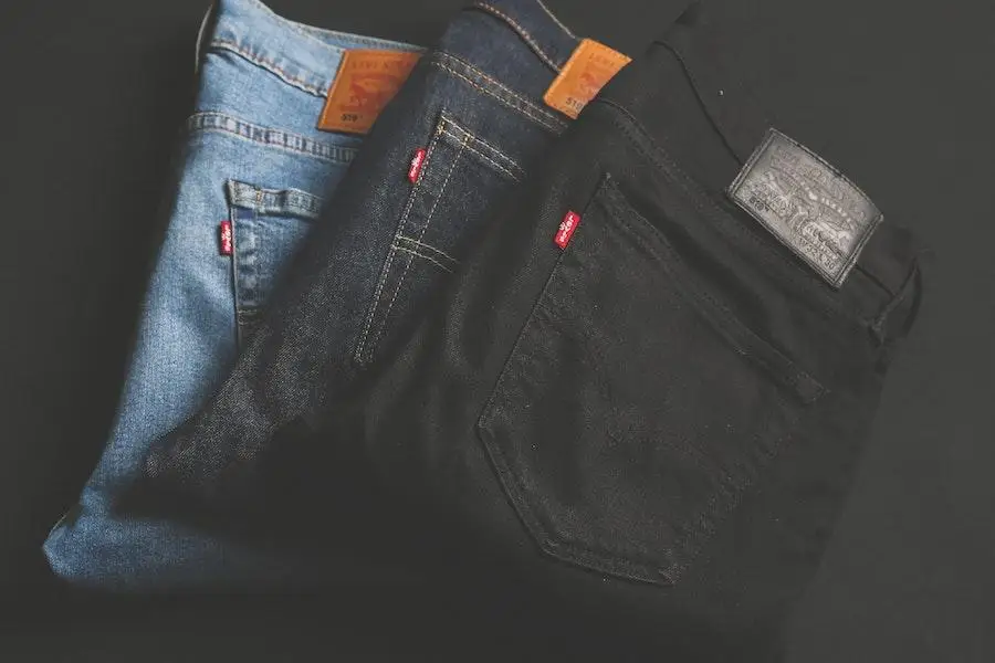 Several denim in various colors