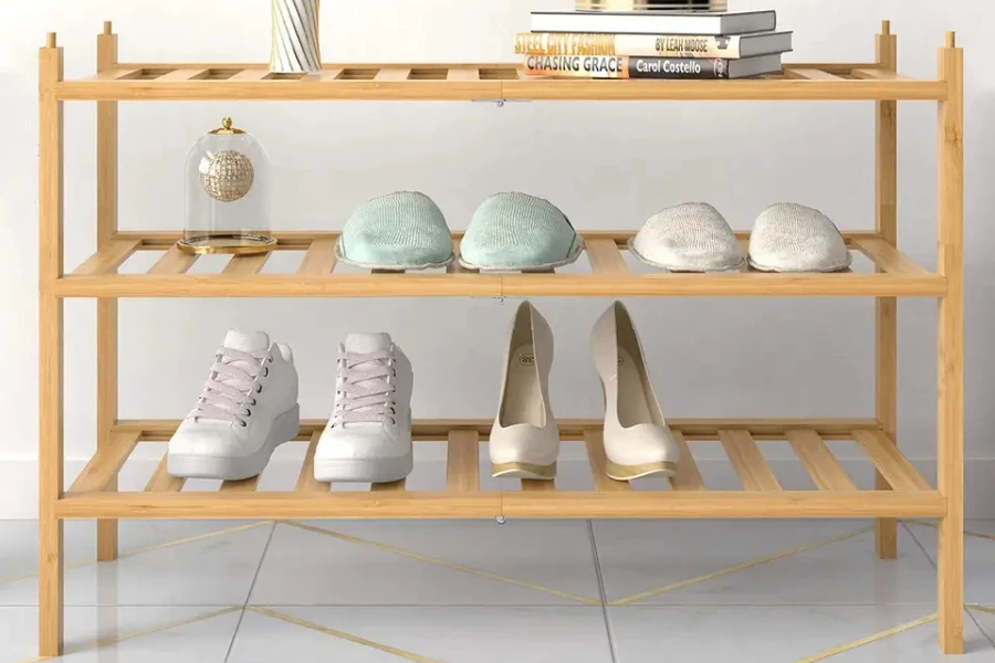 Bamboo shoe rack