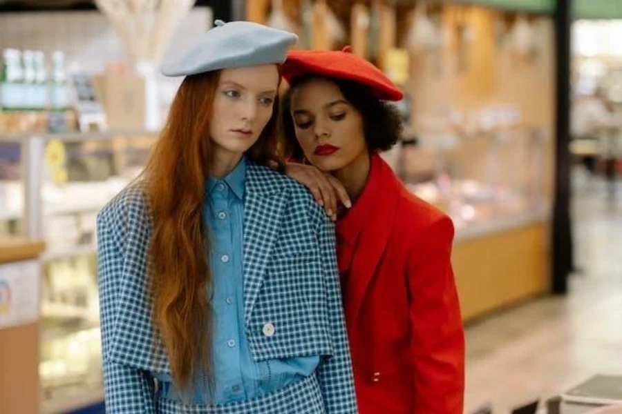 Two women in berets