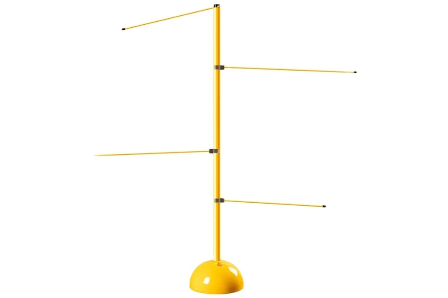 Yellow basketball dribble stick with sticks at different heights