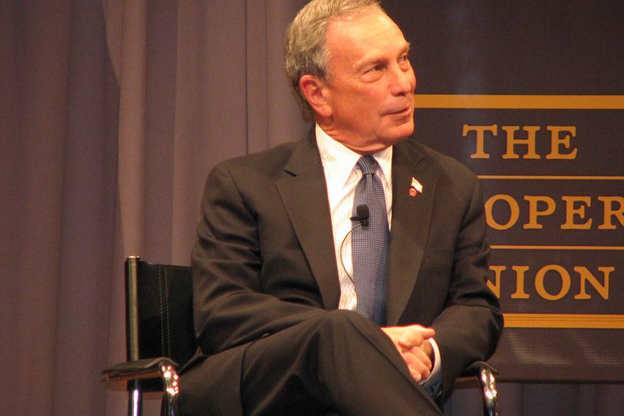 Michael Bloomberg sitting