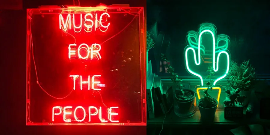 Two different neon signs