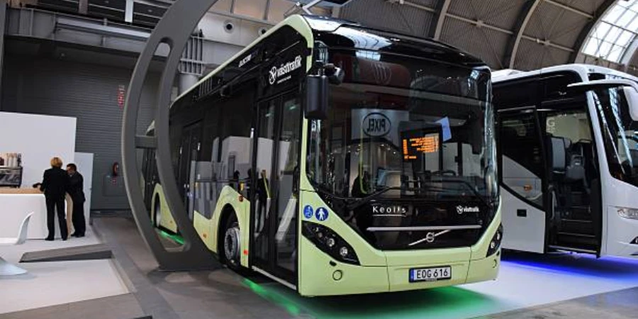 Presentation of Volvo 7900 Electric Hybrid Bus at motor show