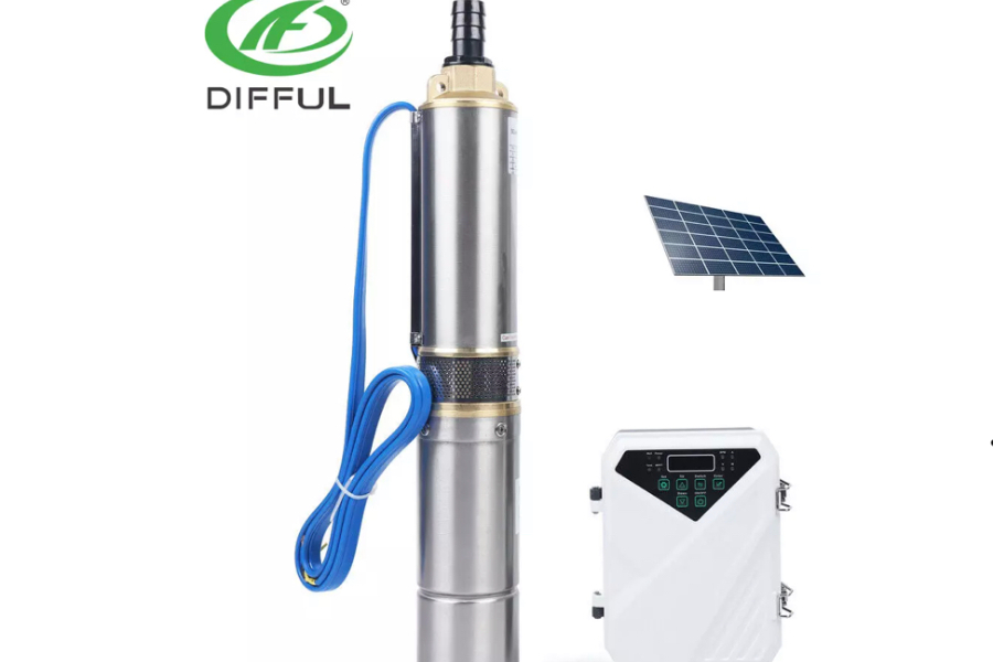 Stainless steel pump shaft, solar panel, and control system