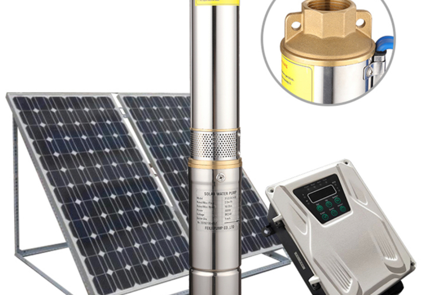 stainless steel pump shaft, solar panel, and control system