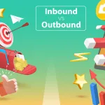 3D Isometric Flat Vector Conceptual Illustration of Inbound vs Outbound Marketing