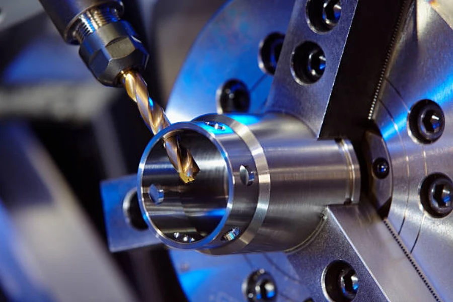 A close-up of a milling machine