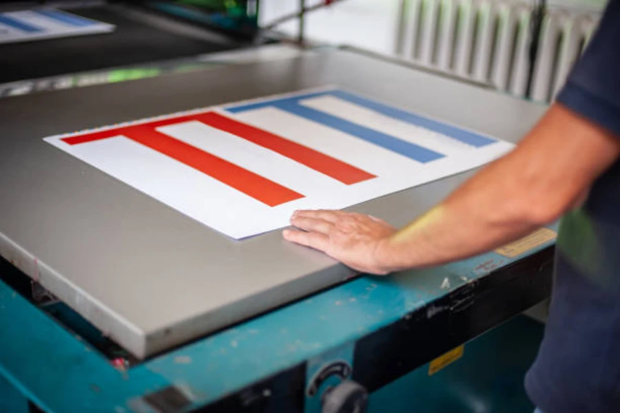 A close-up of screen printing