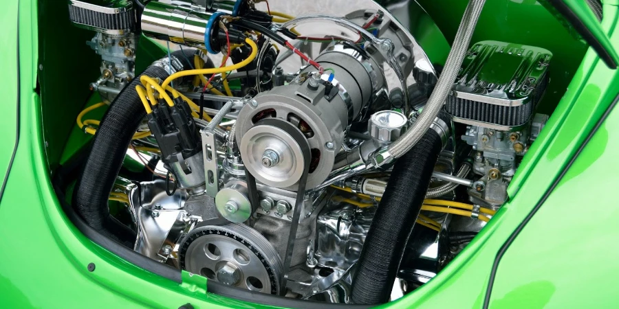 A green Volkswagen with the EA888 engine