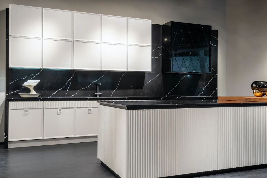A kitchen cabinet made of marine-grade polymer