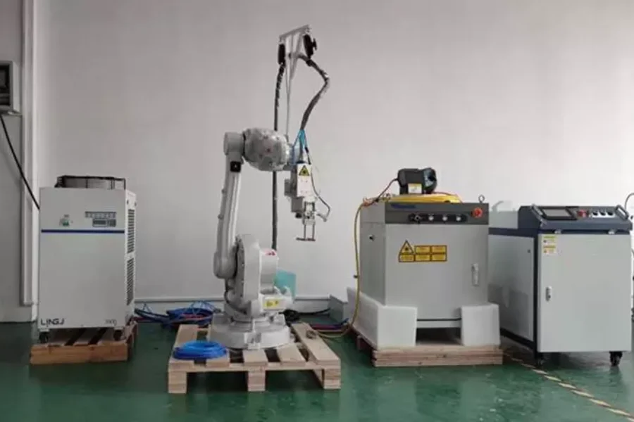 A laser cladding machine in a factory