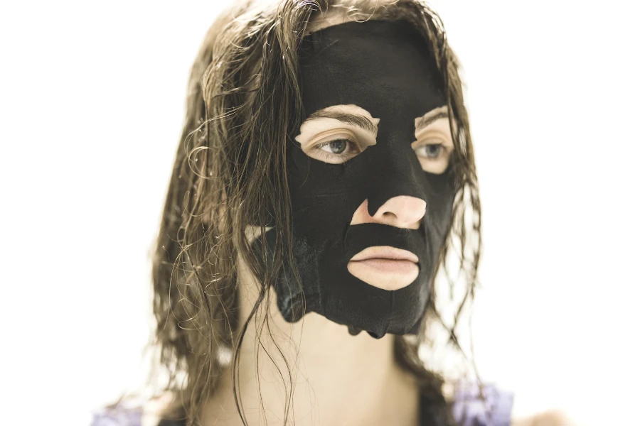 A young lady with a face mask