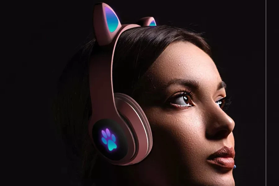 An over-ear headphone with large ear pads for noise cancelation