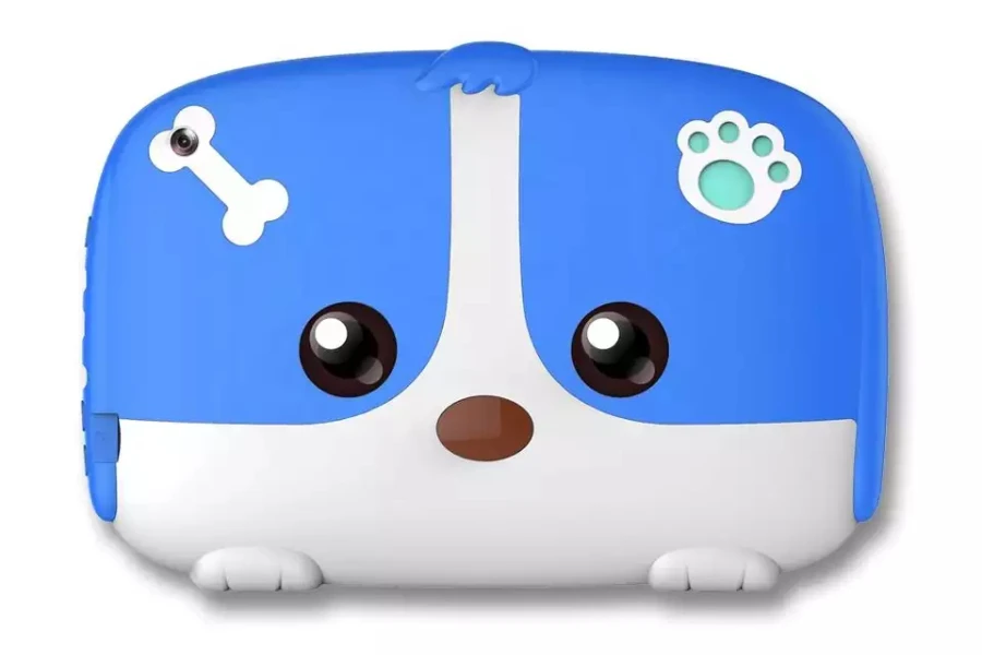 Laptop infantil azul em forma de rosto de cachorro