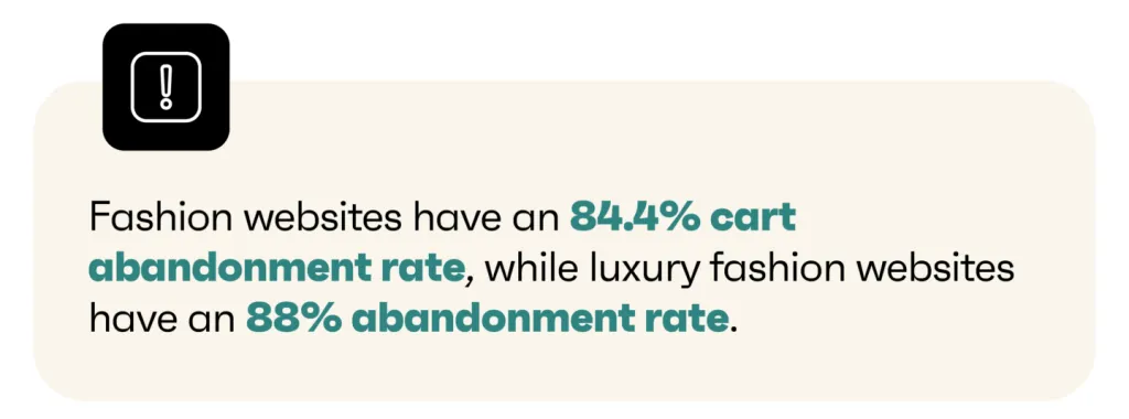 cart abandonment statistics for fashion stores