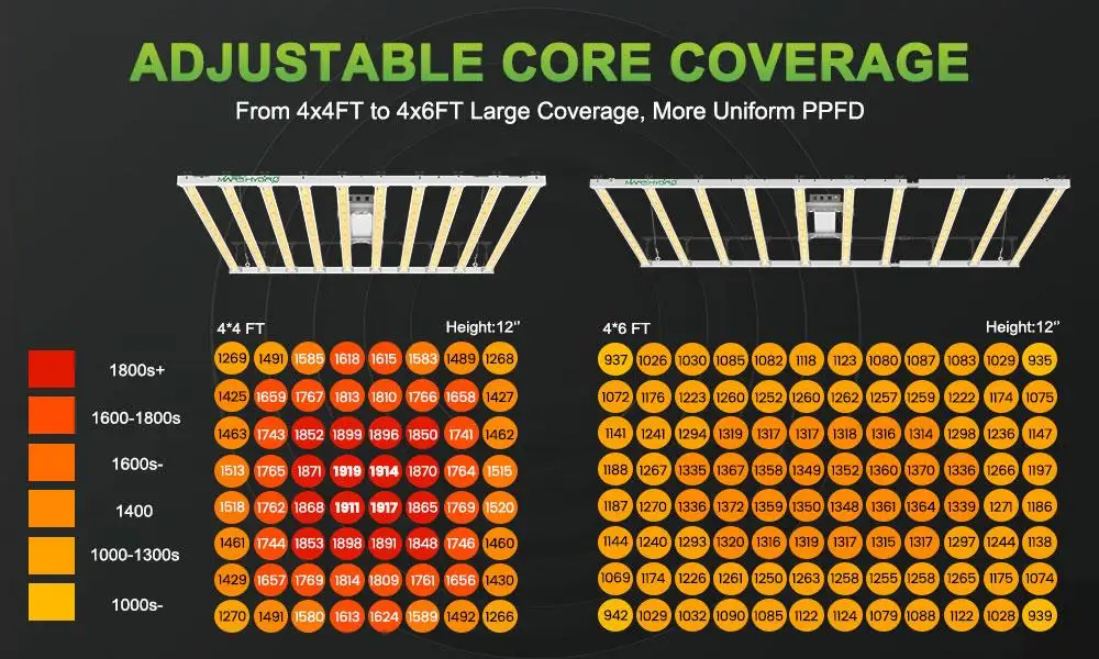 FC-E1000W PPFD-Diagramm