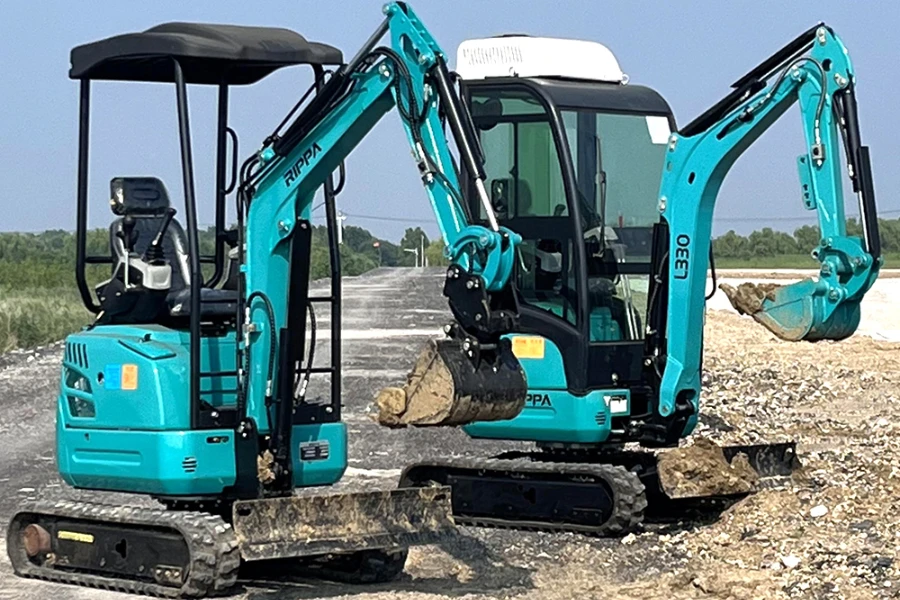 Open and air-conditioned versions of Rippa mini excavators