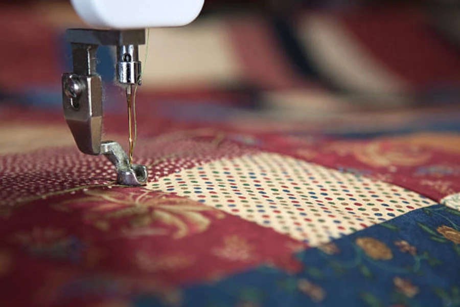 Sewing a quilt using a quilting machine