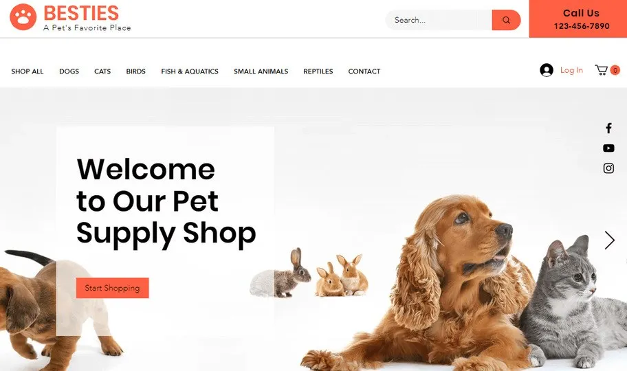 template for pet supply shop