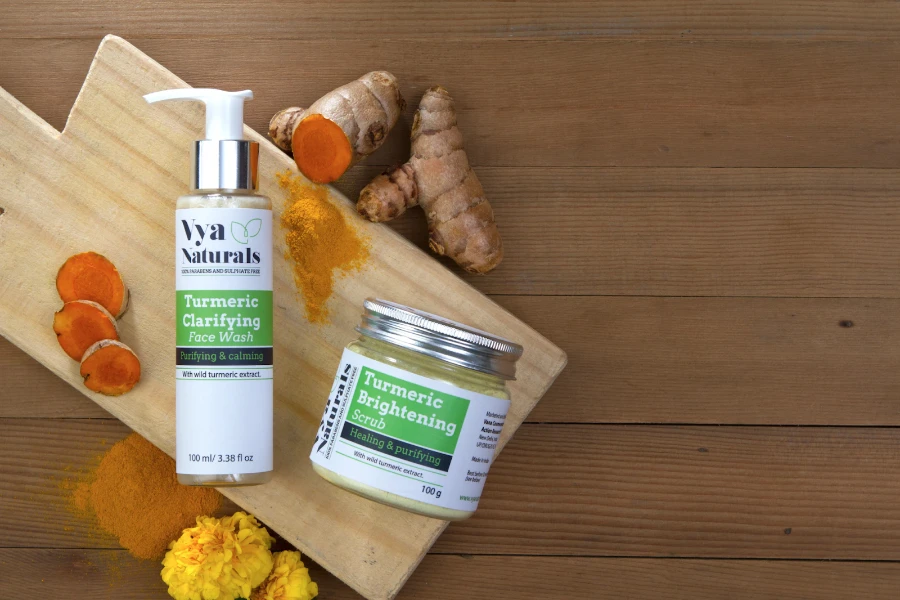 Turmeric clarifying face wash products