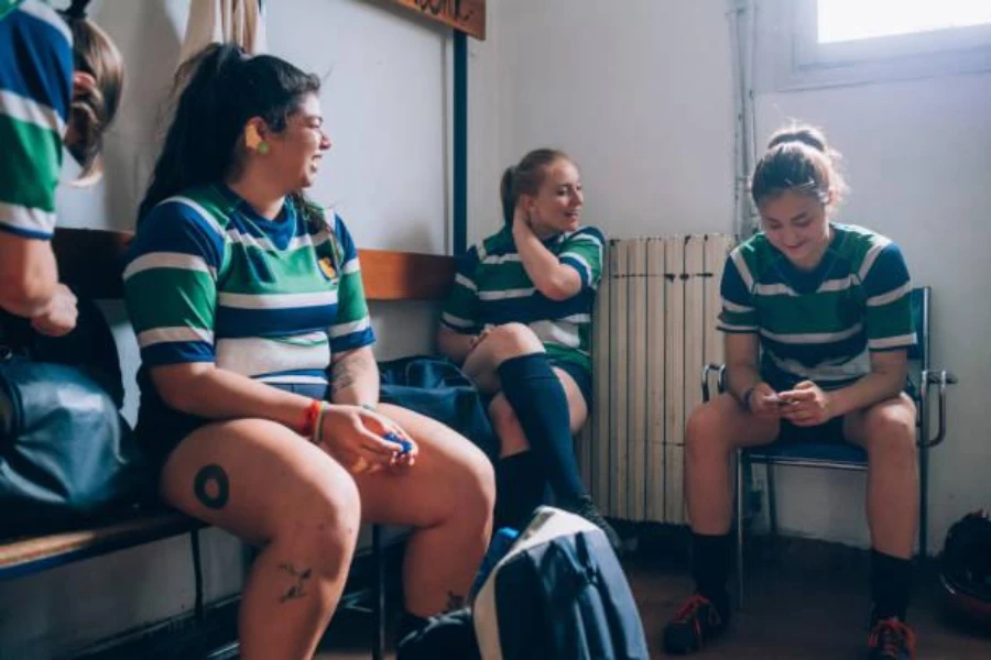A group of female rugby players