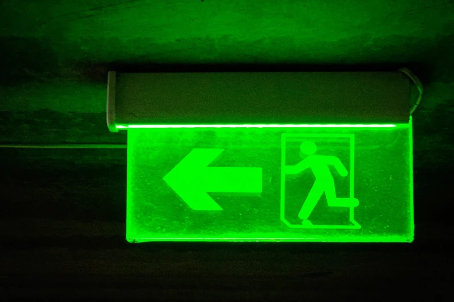 An emergency light sign