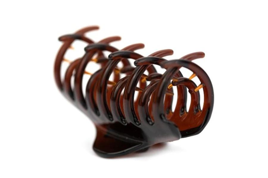 Brown hair styling claw clip