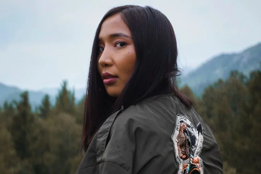 Indigenous women outside in the mountains