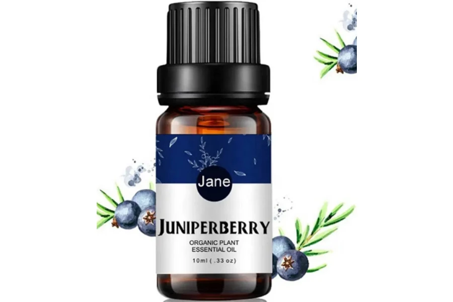 A bottle of juniper berry oil
