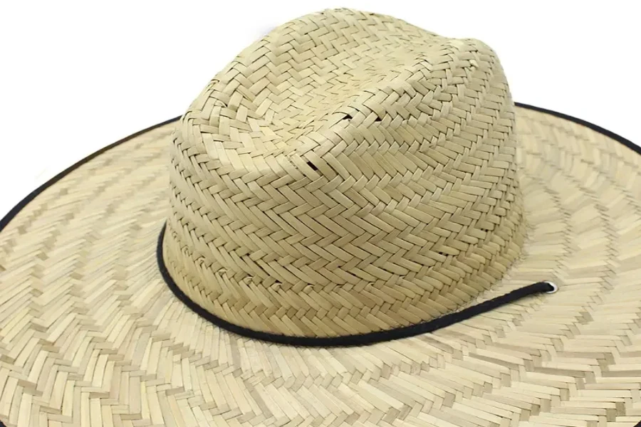 A classic made straw fedora hat