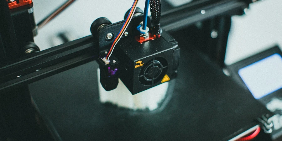A close up shot of a 3D printer