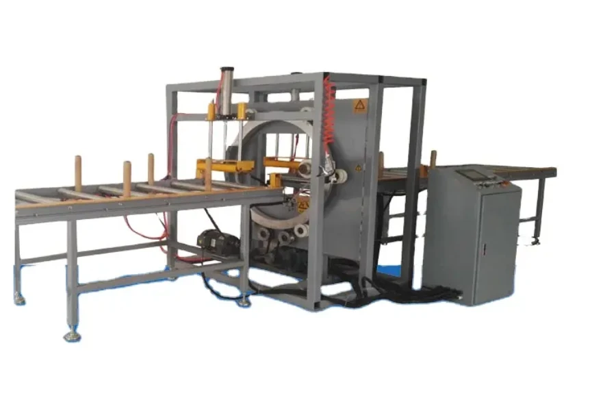 A horizontal orbital wrapping machine