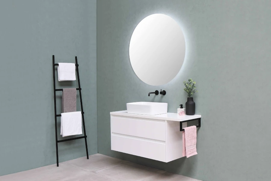 Un miroir circulaire LED intelligent