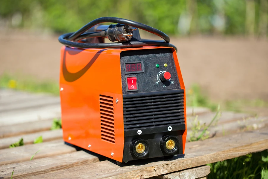 AC and DC welding machine outdoors