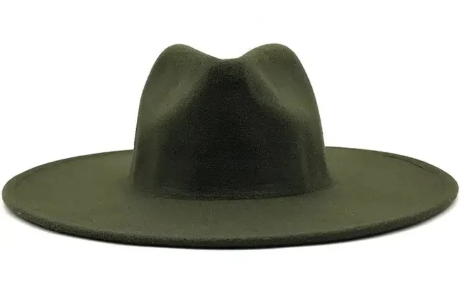 An oval-shaped classic fedora hat
