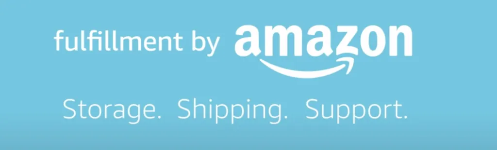 Spanduk yang menampilkan slogan Amazon FBA