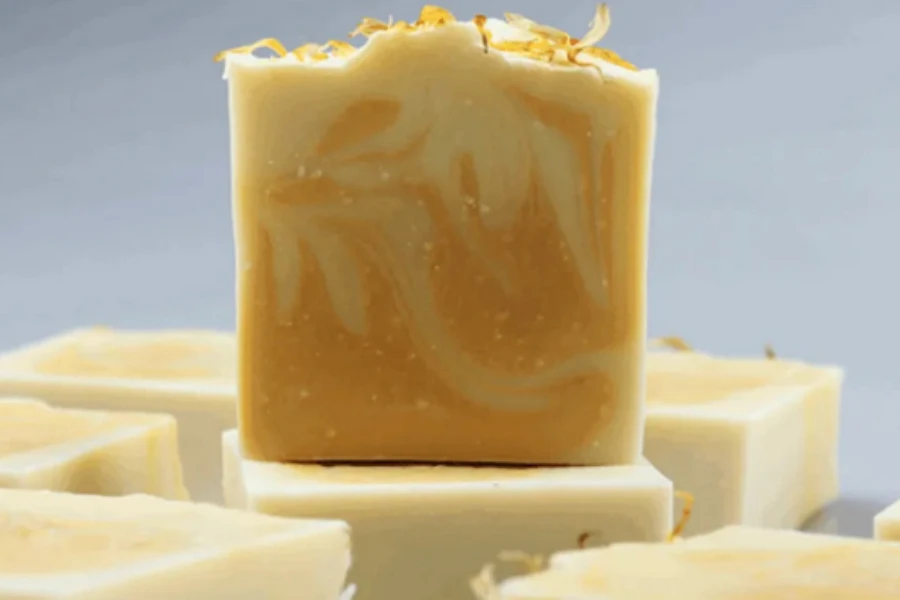 Bars of organic calendula oil soap