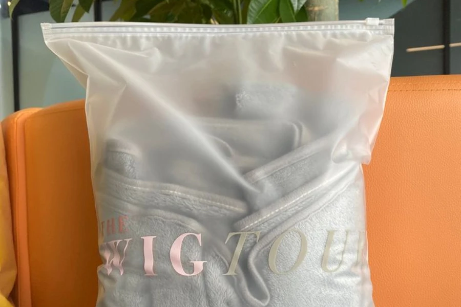 Clothing item in a plastic ziplock bag