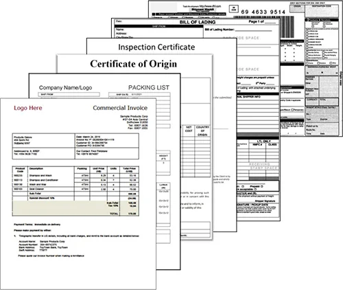 Collection of shipping documents