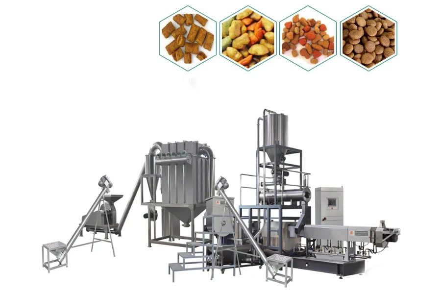 Dry pet food extruder making machine