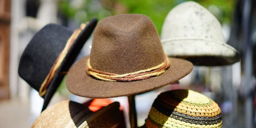 Fedora hats made of different materials