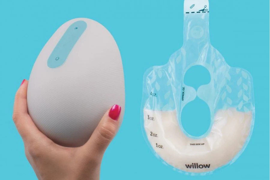 Hand holding a USB rechargeable breast pump