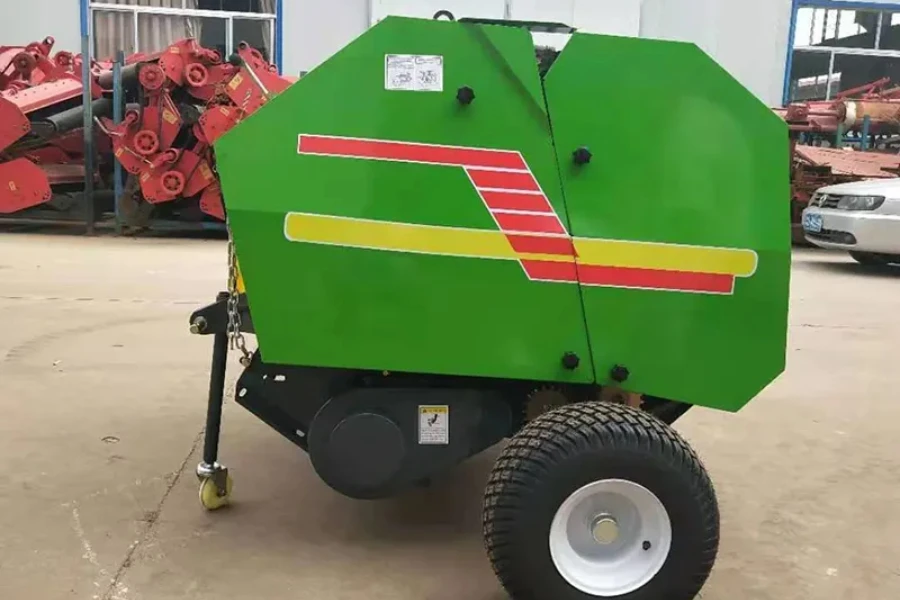 Hay grass packing round baler machine