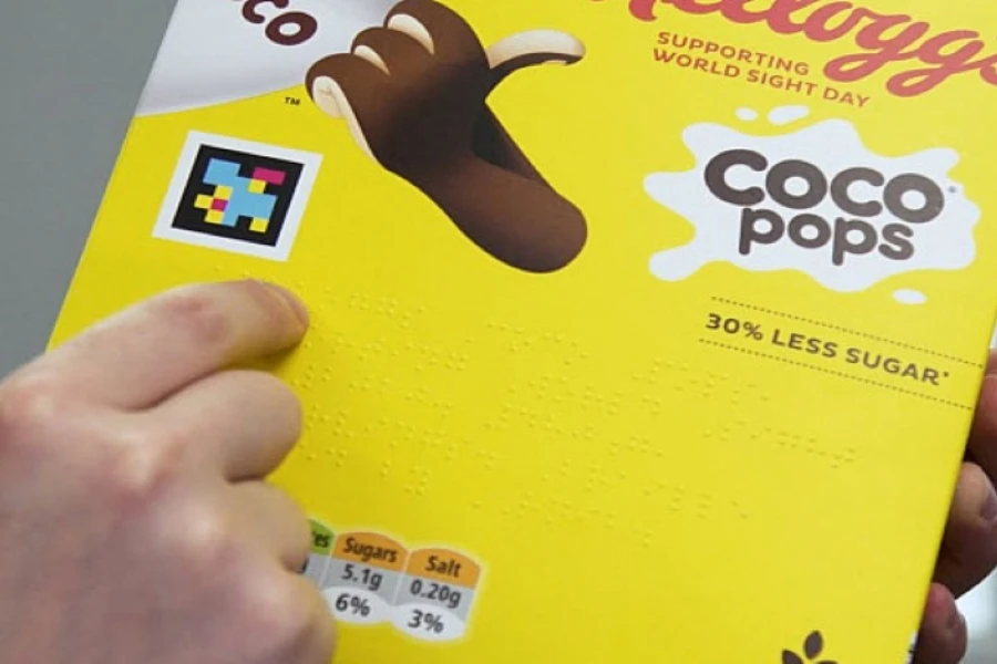 Kotak Coco Pops Kellogg dilengkapi dengan teknologi NaviLens