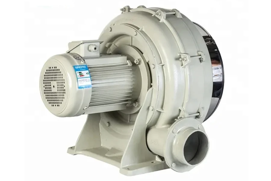 Multistage centrifugal blowers on a white background