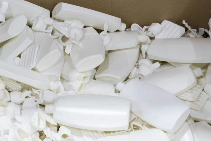 Plastic scrap from extrusion blow molding
