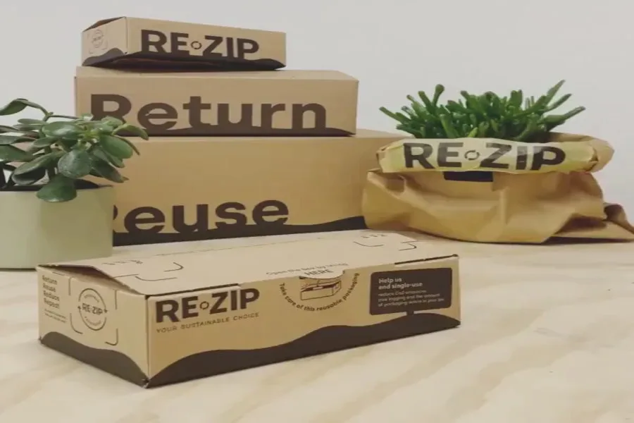RE-ZIP return system for circular packaging